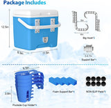 NEW Retails $70, Pool Cooler with Pool Cup Drinks Holders, Above Ground Swimming Pool Accessories, Poolside Cooler 14QT Portable, for 3 inches or Less Top Rail