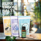 NEW Spa Luxetique Bath Salts for Women, 3 x 454g(16oz) Bath Salts Set, Epsom Salts for Soaking with Tea Tree Oil and Wooden Spoon, Lavender, Vanilla, Coconut Lime Nourishing, Daily Use, Bathing, Spa, Gifts for Birthday, Mothers Day