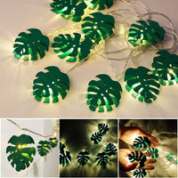 NEW Garden Party String Light Battery Powered Monstera Metal Leaf 10-LED String Lamp Party Decor Light Photo Prop 6.56ft