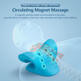 NEW Neck and Shoulder Relaxer, Cervical Neck Traction Device Neck Stretcher with Magnetic Therapy, Cervical Spine Alignment, Chiropractic Pillow, Neck Massager for TMJ Pain Relief (Blue)