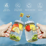 NEW Straw Cover Cap for Stanley Cup, 6Pcs Cute Spongebob Cartoon Straw Topper Compatible with 30&40 Oz Tumbler with Handle, Reusable Silicone Straw Tip Covers for Gifts(10mm)
