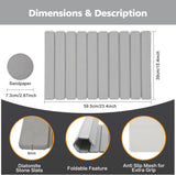 NEW Retails $46, Foldable Stone Bath Mat, Diatomaceous Earth Bath Mat, Non-Slip Super Absorbent Quick Drying Bath Stone Mat, Luxury Bath mat for Bathroom Kitchen Bathtub, 23.4 * 15.4" Gray
