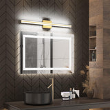 NEW Retails $93, SOLFART Dimmable Bathroom Vanity Light Fixtures Over Mirror Modern LED Vanity Light Fixtures 31.9 Inch Golden Led Lights