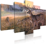 NEW ArtHome 5 Panel Deer Canvas Print Painting Wall Art Home Decor (12''x18''x2+12''x24''x2+12''x36''x1) - Retails $89+