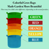 NEW Kopotma 3 Gallon Fabric Grow Bags - Colorful Planters for Vegetables, Flowers, Tomatoes - 5-Pack Garden Pots