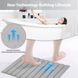 NEW Retails $46, Foldable Stone Bath Mat, Diatomaceous Earth Bath Mat, Non-Slip Super Absorbent Quick Drying Bath Stone Mat, Luxury Bath mat for Bathroom Kitchen Bathtub, 23.4 * 15.4" Gray