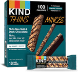NEW KIND THINS Nuts Sea Salt & Dark Chocolate, Gluten Free Bars, 21g Bar (10 Count), BB: OC15/25
