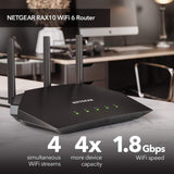 NEW NETGEAR 4-Stream WiFi 6 Router (RAX10) – AX1800 Wireless Speed (Up to 1.8 Gbps) | 1,500 sq. ft. Coverage - Retails $106+