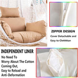 NEW Egg Chair Grey Cushion Thicken Hanging Egg Chair Cushions Replacement Foldable Waterproof Hanging Basket Chair Cushion with Pillow for Outdoor Patio, Retails $95