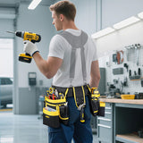 NEW Tool Belt, Magnetic Tool Pouch, 27-Pockets Heavy Duty Padded Tool Belts for Men, Detachable & Adjustable Tool Pouch Bag for Electrician, Carpenter, Construction, Work Apron, Utility Belt, Black, Yellow