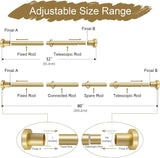 NEW Retails $45, YNL Gold Shower Curtain Rod 32-80 Inch(2.7-6.6ft), Non Slip, Never Rust, No Drill Stainless Steel Spring Tension Shower Rod, Telescoping Curtain Rod for Bathroom Window Living Room