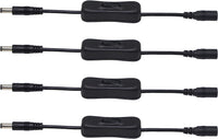 NEW 20cm DC 5.5mm x 2.5mm Male to Female Inline DC Power Extension Cable with On Off Switch YOUCHENG for LED CCTV Security Camera(4-Pack)