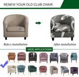 NEW CRFATOP 2 Piece Club Chair Slipcover Stretch Barrel Chair Covers Printed Tub Chair Slipcovers Soft Spandex Armchair Sofa Cover Removable Couch Furniture Protector Arm Chair Cover for Living Room, Retails $40+