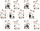 NEW Cow Candy Lollipops - (20g Large) 12 Suckers Individually Wrapped Pops - Great for Cow Party Favors - Farm Candy - Super Cute for Baby Shower Decorations - Barnyard Candy Bags
