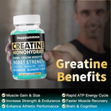 NEW Creatine Monohydrate Gummies 5000mg for Men & Women, Creatine Monohydrate Chews for Muscle Strengthening, (180 Count)-Blueberry