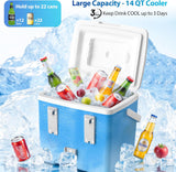 NEW Retails $70, Pool Cooler with Pool Cup Drinks Holders, Above Ground Swimming Pool Accessories, Poolside Cooler 14QT Portable, for 3 inches or Less Top Rail