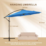 NEW MUCHENGHY 10ft Patio Umbrellas Offset Outdoor Umbrella Cantilever Hanging Umbrellas with Crank & Cross Base 8 Sturdy Ribs for Yard, Garden & Deck (Dark Blue), Retails $199+