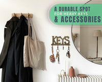 NEW Key Holder - Keys - Wall Mounted Key Hook - Rustic Western Cast Iron Key Hanger - Decorative Key Organizer Rack with 4 Hooks - with Screws and Anchors - 6x8 inches - by Comfify