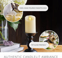 NEW Luminara Moving Flame Pillar Flameless LED Candle, Scalloped Edge, Real Wax, Unscented - Ivory (4.5-inch)