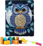 NEW EMISTEM Latch Hook Kits for Adults - DIY Latch Hook Rug Kits for Kids, Crochet Kit for Beginners, Rug Making Kits with Printed Canvas, Gift Packaging.(Owl, 20x15")