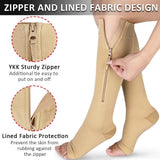 NEW Ailaka Medical Compression Socks with Zipper, Open Toe Knee High 15-20 mmHg Compression Socks for Women Men, Sz 2XL, 1 Pair