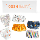 NEW Retails $54, Oosh Baby 6 Pack Training Pants Reusable, Waterproof, Absorbent Potty Training Underwear Fits Toddler Boys and Girls (Large) 26-39 Lbs