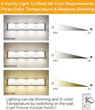 NEW Retails $118, SOLFART 3 Color Temperature Dimmable 4 Light Bathroom Light Fixtures Over Mirror Adjustable LED Vanity Lighs 3000K/ 4500K/ 6000K 3C