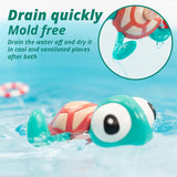 NEW DUCKBOXX XX Pull-String Swimming Sea Friends Bath Toy, No Battery Mold-Free Anti-Rust Interactive Montessori Toy for Kids (Turtle with Swim Ring)