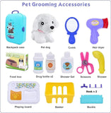 NEW Aomola Pet Care Set Role Play Toys for Kids, 16pcs Grooming Feeding Puppy Dog Backpack Vet Game, Toy Gifts