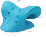 NEW Neck and Shoulder Relaxer, Cervical Neck Traction Device Neck Stretcher with Magnetic Therapy, Cervical Spine Alignment, Chiropractic Pillow, Neck Massager for TMJ Pain Relief (Blue)