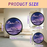 NEW Large 17.3" Wall Mounted Sand Art Liquid Motion 3D Dynamic Sculpture, 360°Rotate Wall Art, Moving Sand Art Décor, Deep Sea Sandscape, Glass Crafts Solid Wood Frame, Relaxing Quicksand Décor (Purple)