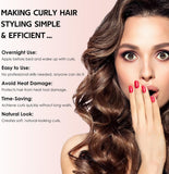 NEW Heatless Hair Curler, Heatless Curls Overnight Blowout Headband Rods, No Heat Velvet Jumbo Flexi Rods to Sleep in, Heatless Jumbo Flexi Soft Curling Rods for All Hair Types 4pcs brown
