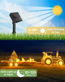 NEW Pipiruew Outdoor 2 Pack 66FT 200 LED Solar Powered IP65 Waterproof with 8 Lighting Modes Fairy Lights, Warm White