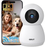 NEW GBIUT Indoor Security Camera, 5G&2.4G Pet Camera Baby Monitor with Phone App, 2K HD Pan/Tilt WiFi Camera Surveillance Motion Sensor Night Vision, 2-Way Audio, Home Camera Indoor Works with Alexa