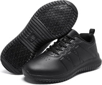 NEW Retails $84, ENLEN&BENNA Non Slip Shoes for Women Food Service, Kitchen Chef Oil-Proof Slip Resistant Work Shoes Waterproof Comfort Lightweight Sneakers with Lace Up Black, Sz 8.5