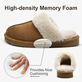 NEW Litfun Women's Fuzzy Memory Foam Slippers Fluffy Winter House Shoes Indoor and Outdoor, Chestnut, Sz 38-39 (7/7.5)