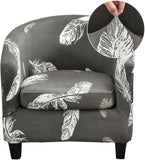 NEW CRFATOP 2 Piece Club Chair Slipcover Stretch Barrel Chair Covers Printed Tub Chair Slipcovers Soft Spandex Armchair Sofa Cover Removable Couch Furniture Protector Arm Chair Cover for Living Room, Retails $40+