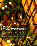 NEW Pipiruew Outdoor 2 Pack 66FT 200 LED Solar Powered IP65 Waterproof with 8 Lighting Modes Fairy Lights, Warm White