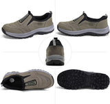 NEW Men's Hiking Shoes Slip On Waterproof Anti-Slip Shoes with Arch Support Lightweight Orthopedic Loafers Breathable Sneakers Low-top Walking Boat Shoe, Brown, Sz 11