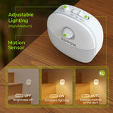 NEW Retails $80, AUVON Rechargeable Mini Motion Sensor Night Light, 2nd Gen Warm White LED Stick-On Closet Light with Dusk to Dawn Sensor, Adjustable Brightness for Wall, Stairs, Cabinet, Hallway (4 Pack)