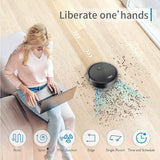 NEW Battery Operated Mini Robot Vacuum Cleaner, Sweeping Robot, Ultra Slim Quiet, Cleans Hard Floors, low pile carpet, WHITE