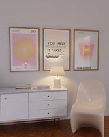 NEW iHery Large Unframed Aura Angel Numbers 333 Poster Set of 3, Premium Quality 12x16in Canvas Wall Art Decor Aesthetic, Pink Trendy Spiritual Energy Gradient Print for Yoga Bedroom, Living Room