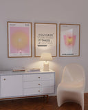 NEW iHery Large Unframed Aura Angel Numbers 333 Poster Set of 3, Premium Quality 12x16in Canvas Wall Art Decor Aesthetic, Pink Trendy Spiritual Energy Gradient Print for Yoga Bedroom, Living Room