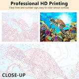 NEW Paint by Numbers, Animals Sea Turtle Oil Paint by Number Kit Ocean Corals Canvas Numbered painting, with Brushes and pigment for Home Wall Decoration 16x20 Inch, Suit Adults Kids Beginner (Framed)