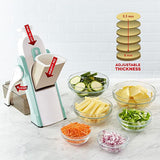 NEW ROMINO Vegetable Cutter for Kitchen, Vegetable Slicer and Chopper, 3in1 Multifunctional Push and Cut Vegetable Shredder Spring Slicer, Mandoline Chopper, Onion Slicer, Grater with Stainless Steel Blades, Retails $46
