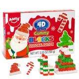 NEW Amos 4D Christmas Candy Gummy Blocks Seasonal Edition, Christmas Gift Gluten Free, Xmas-themed Theater Box 3.53oz Pack, BB: JA/12/26