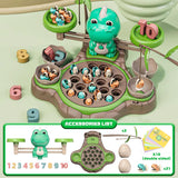 NEW EAPURA 3in1 Music Fishing Game Play Set,Toddler Board Games with 10 Numbers Card,Balance Operation Game for Kids with 2 Fishing Pole&21 Fish,Rotating Board Fishing Games for Kids 3-5