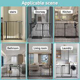 NEW WAOWAO Baby Gate 48.03-52.76inch Extra Wide Pressure Mounted Walk 49 50 51 52 Inches Through Swing Auto Close Safety Black Metal Toddler Kids Child Dog Pet Puppy Cat for Stairs, Doorways, Kitchen (Black, 48.03-52.76"/122-134cm), Retails $154+