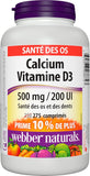 NEW Webber Naturals Calcium Carbonate with Vitamin D3, 275 Tablets, Helps Support Bones and Teeth, Exp: 12/26