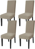 NEW Stretch Dining Chair Covers, Universal Chair Protector Twill Jacquard Removable Washable Chair Cover for Dining Room Kitchen-Khaki-Set of 4, Retails $63